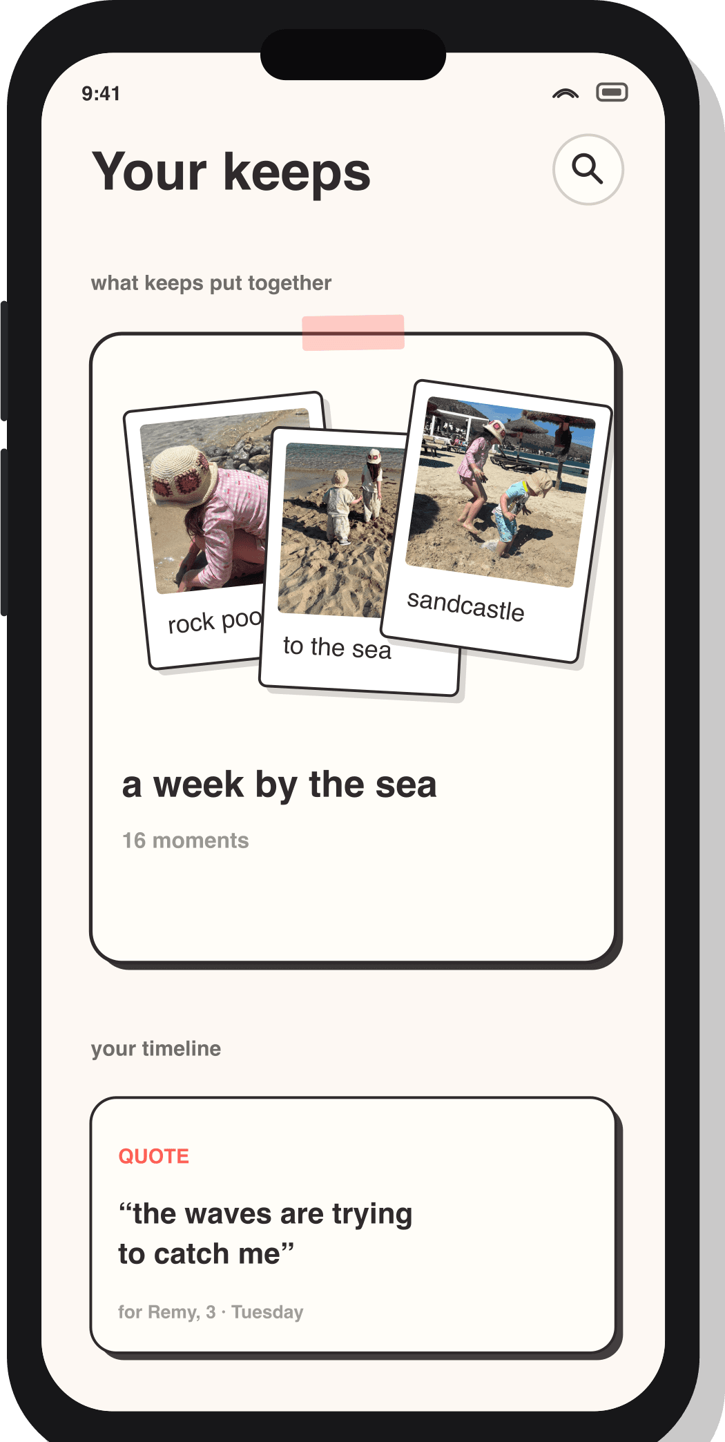 A week by the sea put together by keeps