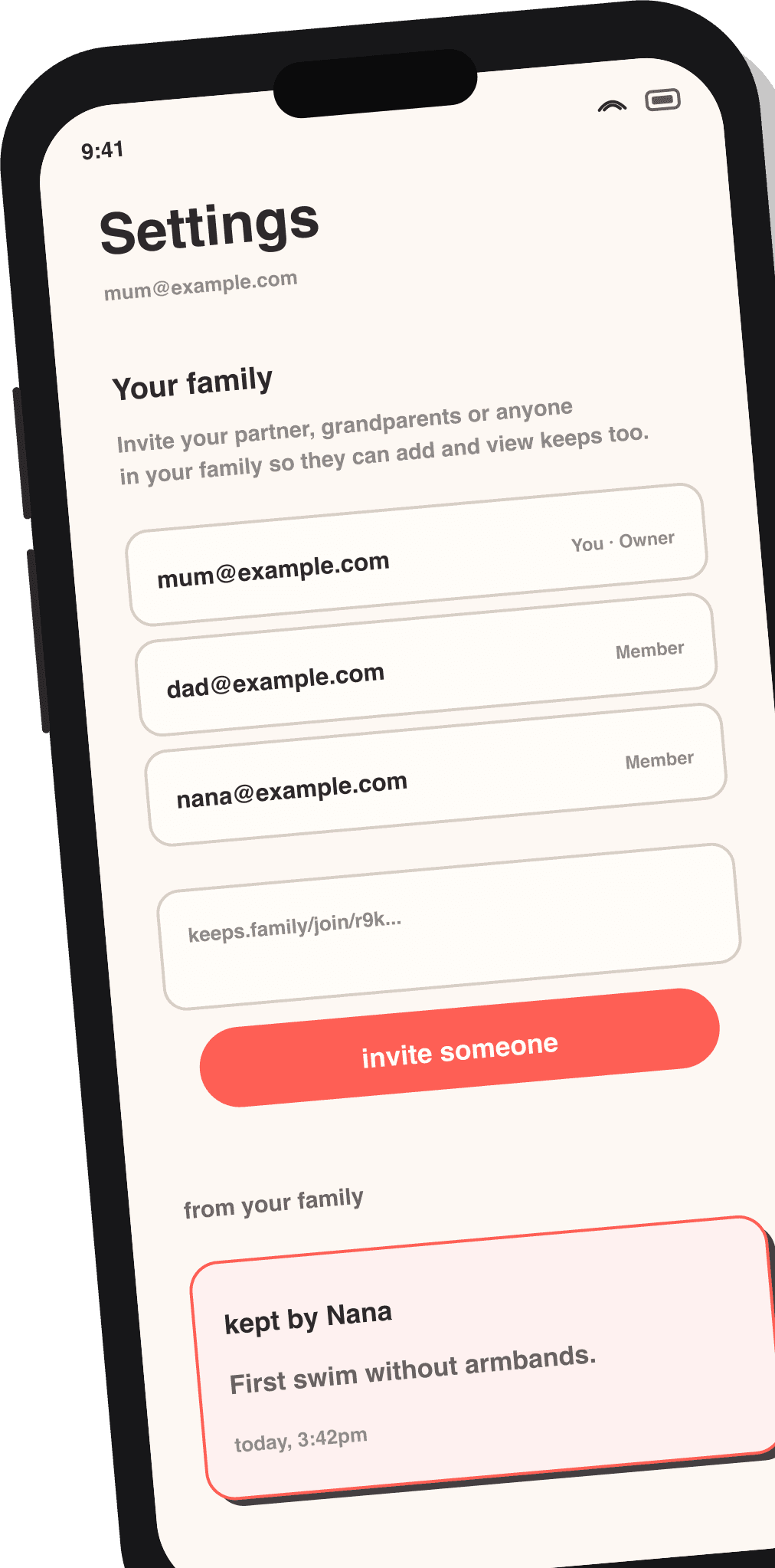 A private keeps family space with Mum, Dad and Nana